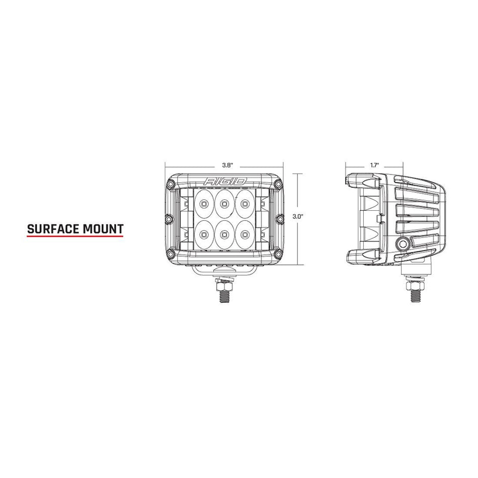 RIGID Industries D-SS PRO Flood LED Surface Mount - 862113 - White Pair