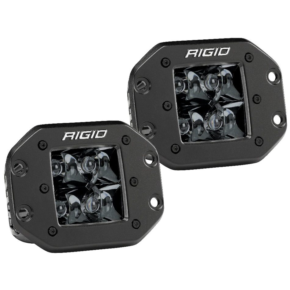 RIGID Industries D-Series PRO Flush Mount Spot LED - Midnight Edition - Pair - Black 212213BLK