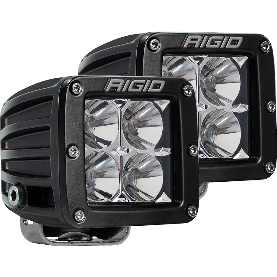 RIGID Industries D-Series PRO Hybrid-Flood LED Lights - Pair - Black (Part #202113)