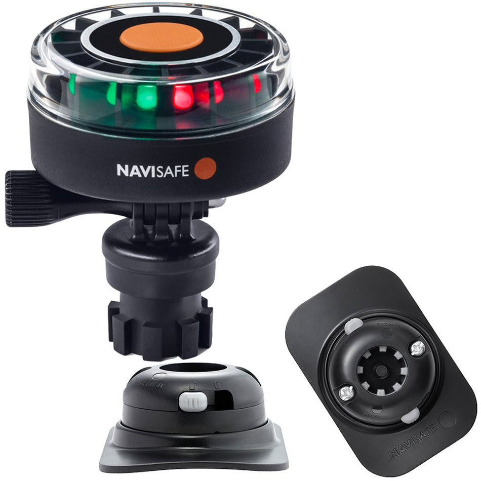 Navisafe Navilight 2NM Tricolor w/Navimount Base &amp; RIB Mount - Black