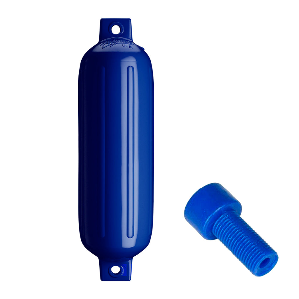 Polyform U.S. G-4 Twin Eye Fender 6.5 inch x 22 inch - Cobalt Blue with Inflation Adapter