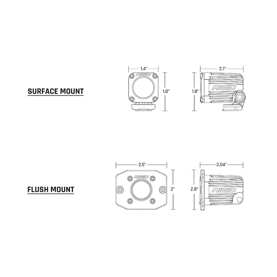 RIGID Industries Ignite Flush Mount Flood Light - Part Number 20641 - Black