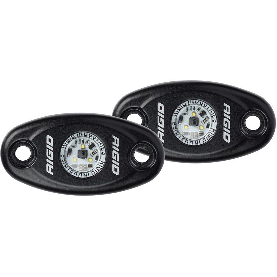 RIGID Industries A-Series Black High Power LED Light - Pair - Blue (Part #482113)