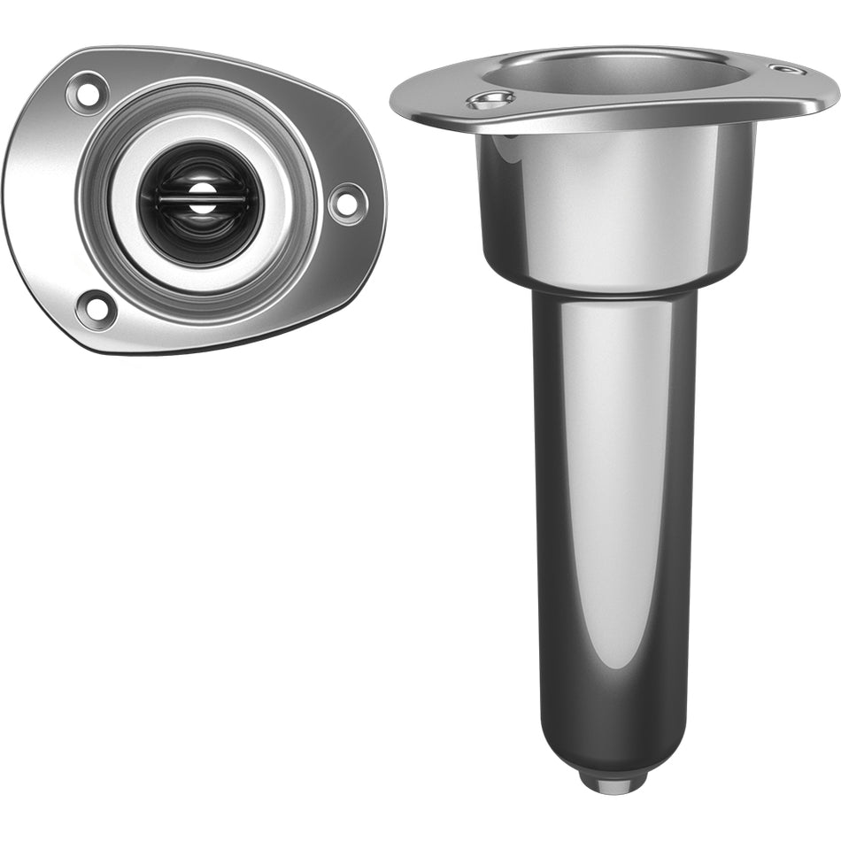 Mate Series Stainless Steel 0? Rod & Cup Holder - Drain - Oval Top