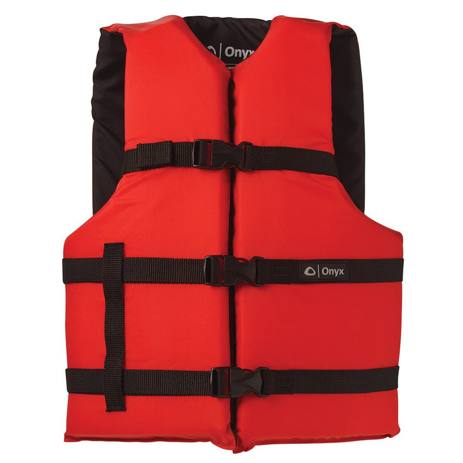 Onyx Nylon General Purpose Life Jacket - Adult Universal - Red - 103000-100-004-12