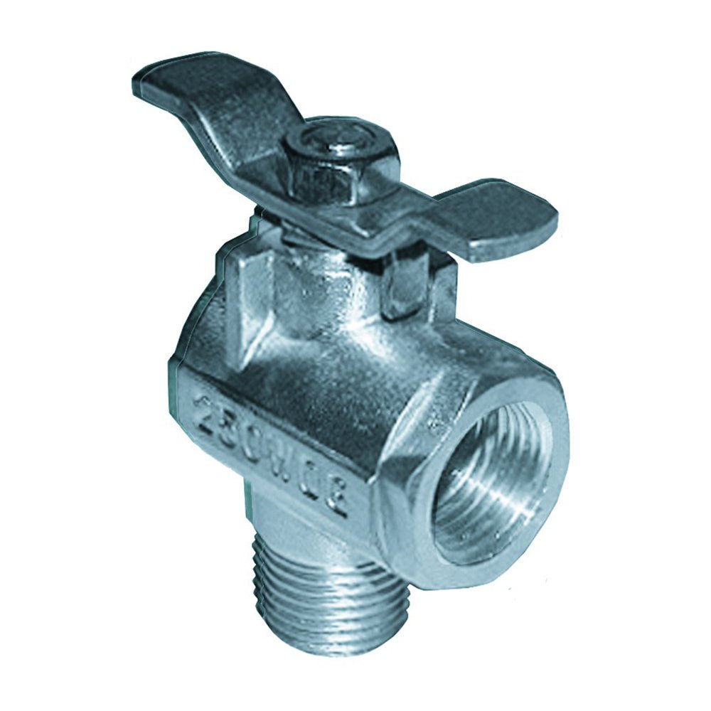 GROCO 1/2" NPT 90&deg; Stainless Steel Fuel Valve