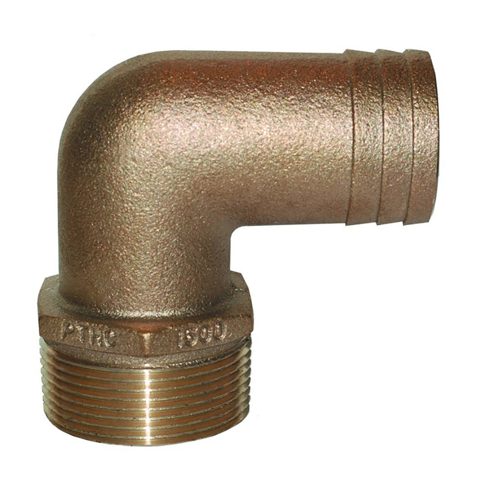 GROCO 1/2" NPT Bronze 90 Degree Pipe to 1/2"-5/8" ID Hose