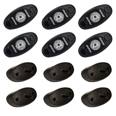 RIGID Industries A-Series Rock Light Kit - 6 Cool White LED Lights for Off-Road Vehicles