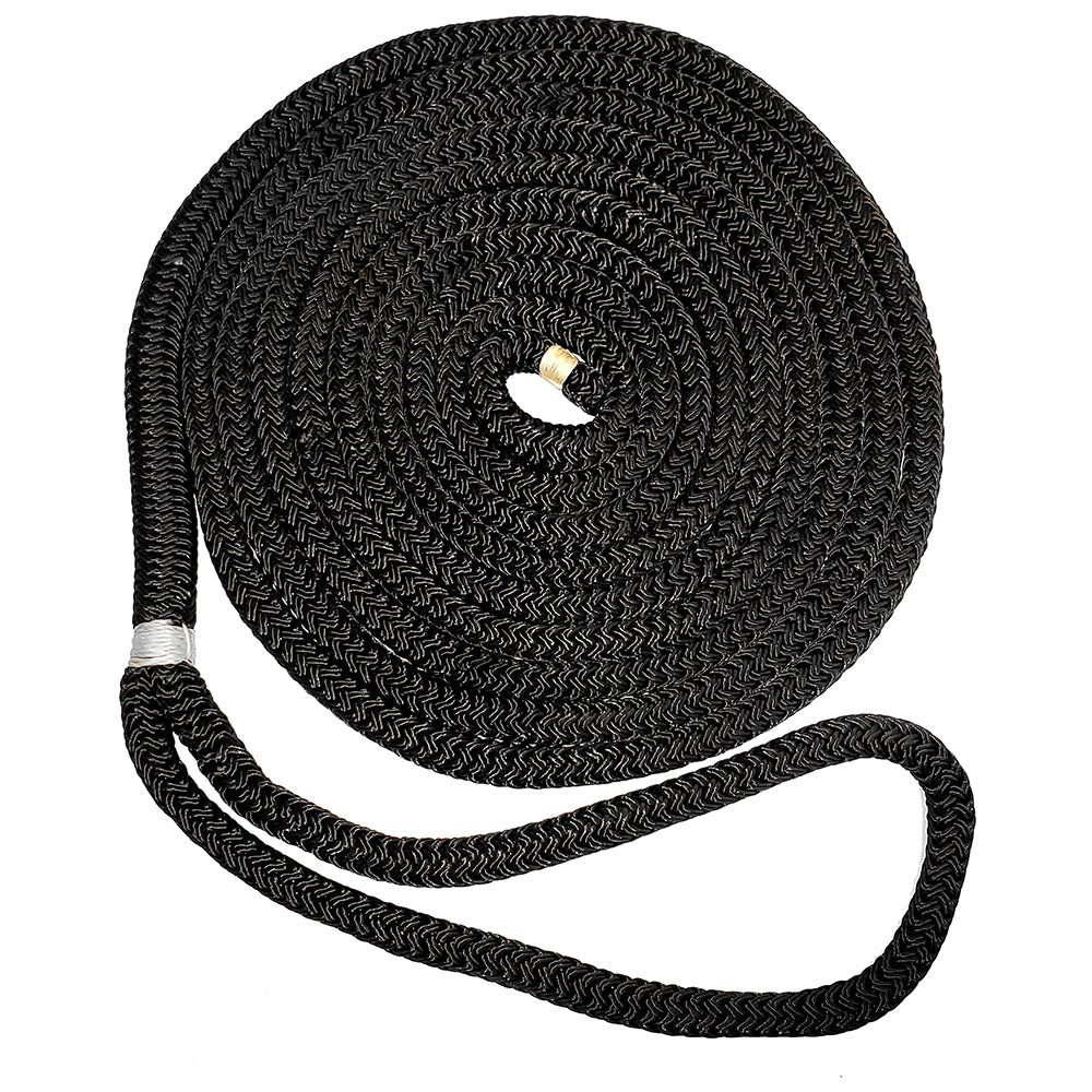 New England Ropes 5/8" Double Braid Dock Line - 25' Black Marine Mooring Line