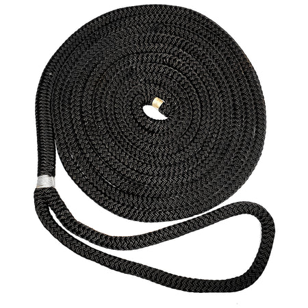 New England Ropes 5/8" Double Braid Dock Line - 25' Black Marine Mooring Line