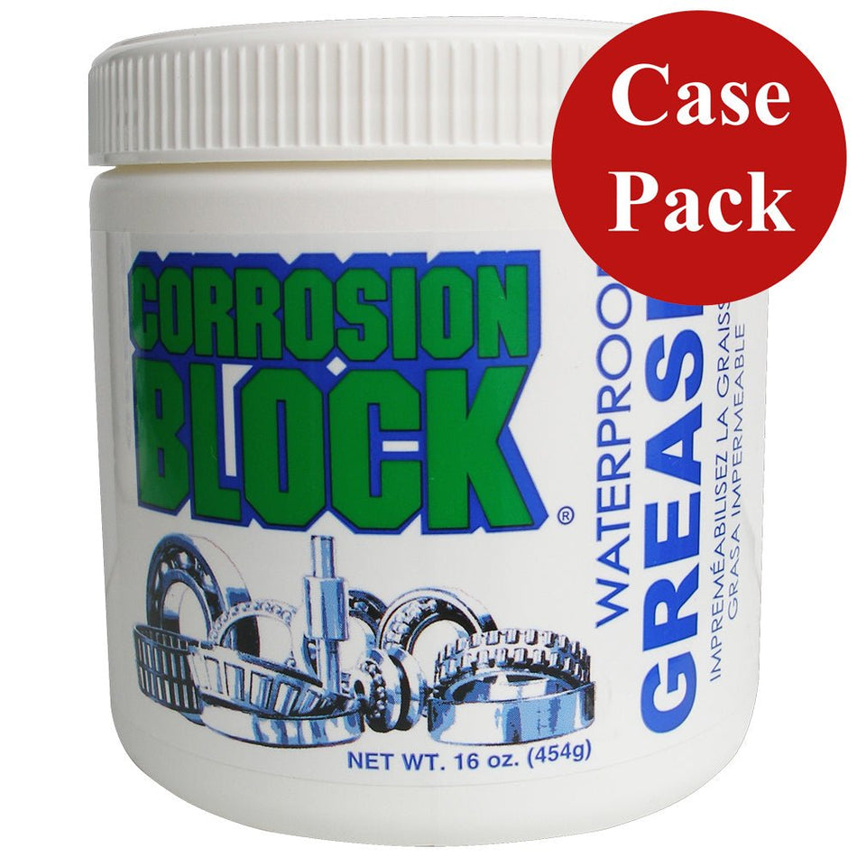 Corrosion Block High Performance Waterproof Grease - 16oz Tub - Non-Hazmat, Non-Flammable &amp; Non-Toxic *Case of 6*