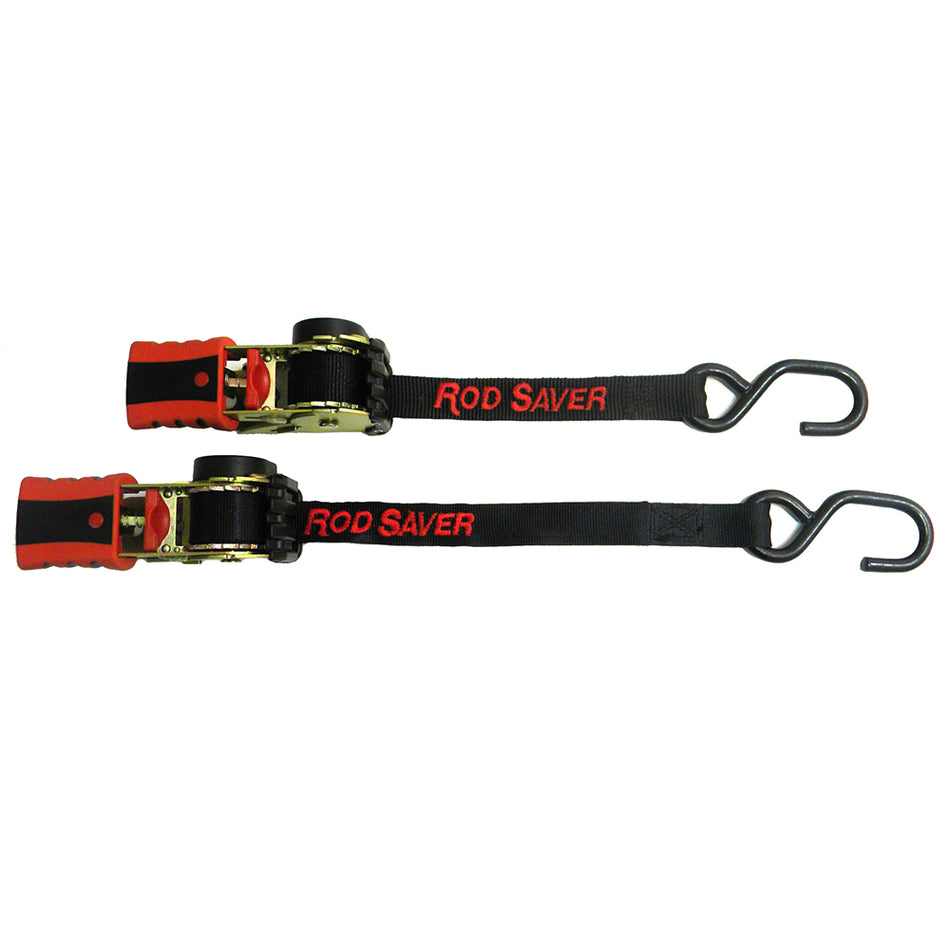 Rod Saver Mini Retractable Tie Down Pair - 50 Inch Capacity, 1,500 lb Rated with Easy Squeeze Release