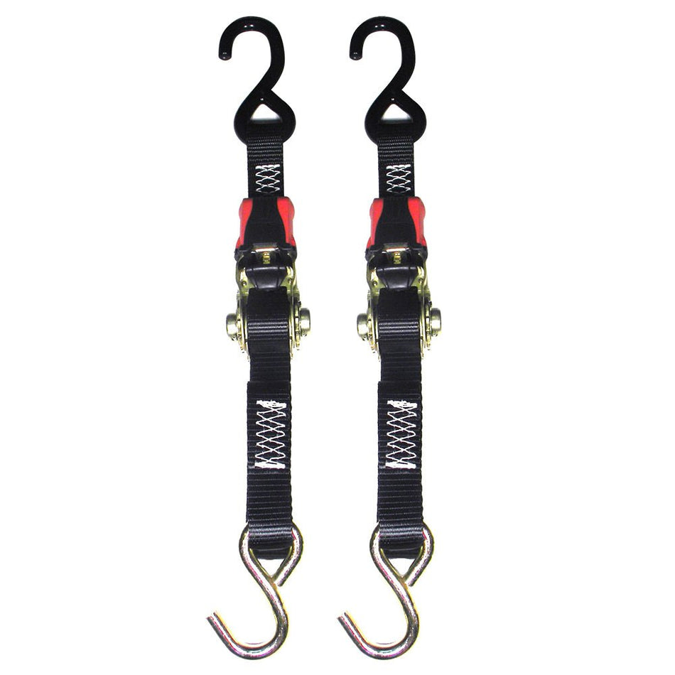 Rod Saver Rubber Ratchet Tie-Down - 1" x 4' - Pair - RTD4