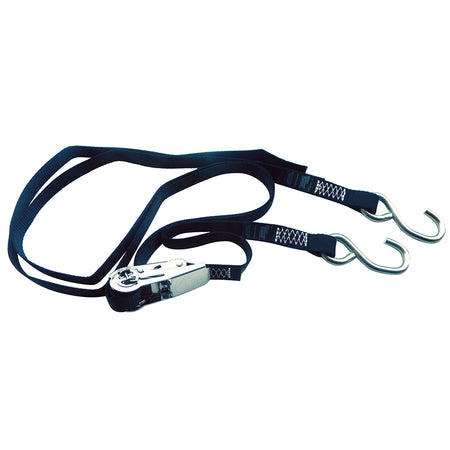 Rod Saver Stainless Steel Ratchet Gunwale Tie-Down 1" x 16' for Secure Boat Lashing