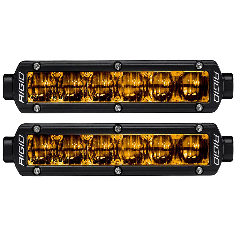 RIGID Industries 906704 6" SR-Series SAE Compliant Fog Light - Black with Yellow Light