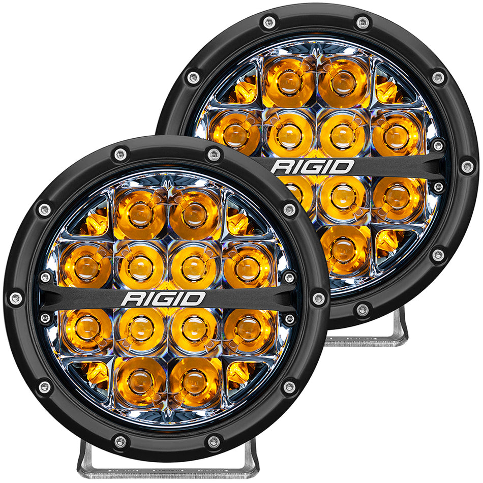 RIGID Industries 360-Series 6" LED Off-Road Fog Light Spot Beam with Amber Backlight - Part Number 36201