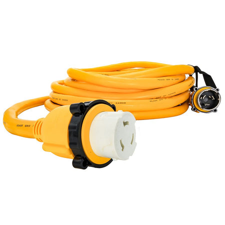 Camco 50 Amp Power Grip Marine Extension Cord - 50&#39; M-Locking/F-Locking Adapter