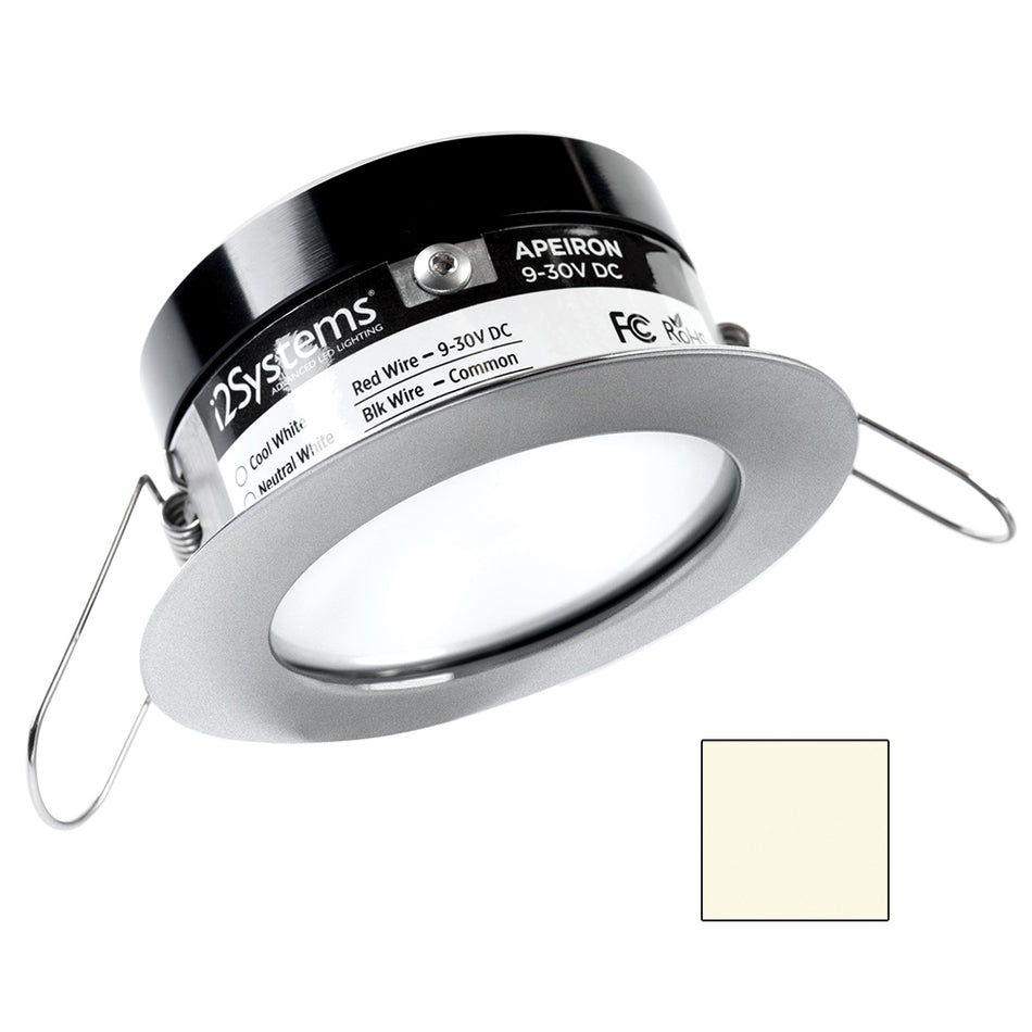 I2Systems Apeiron PRO A503 - 3W Spring Mount LED Light - Round - Neutral White - Brushed Nickel Finish