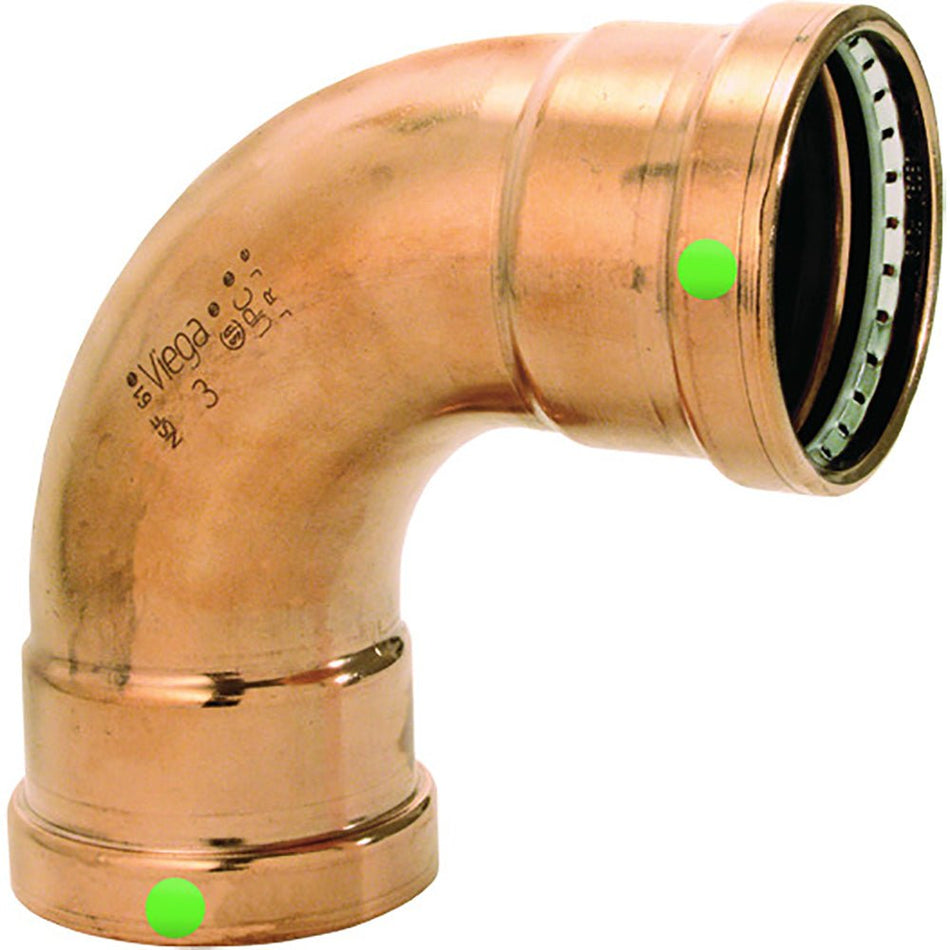 Viega ProPress 2-1/2" - 90&deg; Copper Elbow - Double Press Connection - Smart Connect Technology