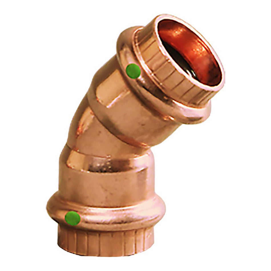 Viega ProPress 1/2" - 45° Copper Elbow - Double Press Connection - Smart Connect Technology - 77607