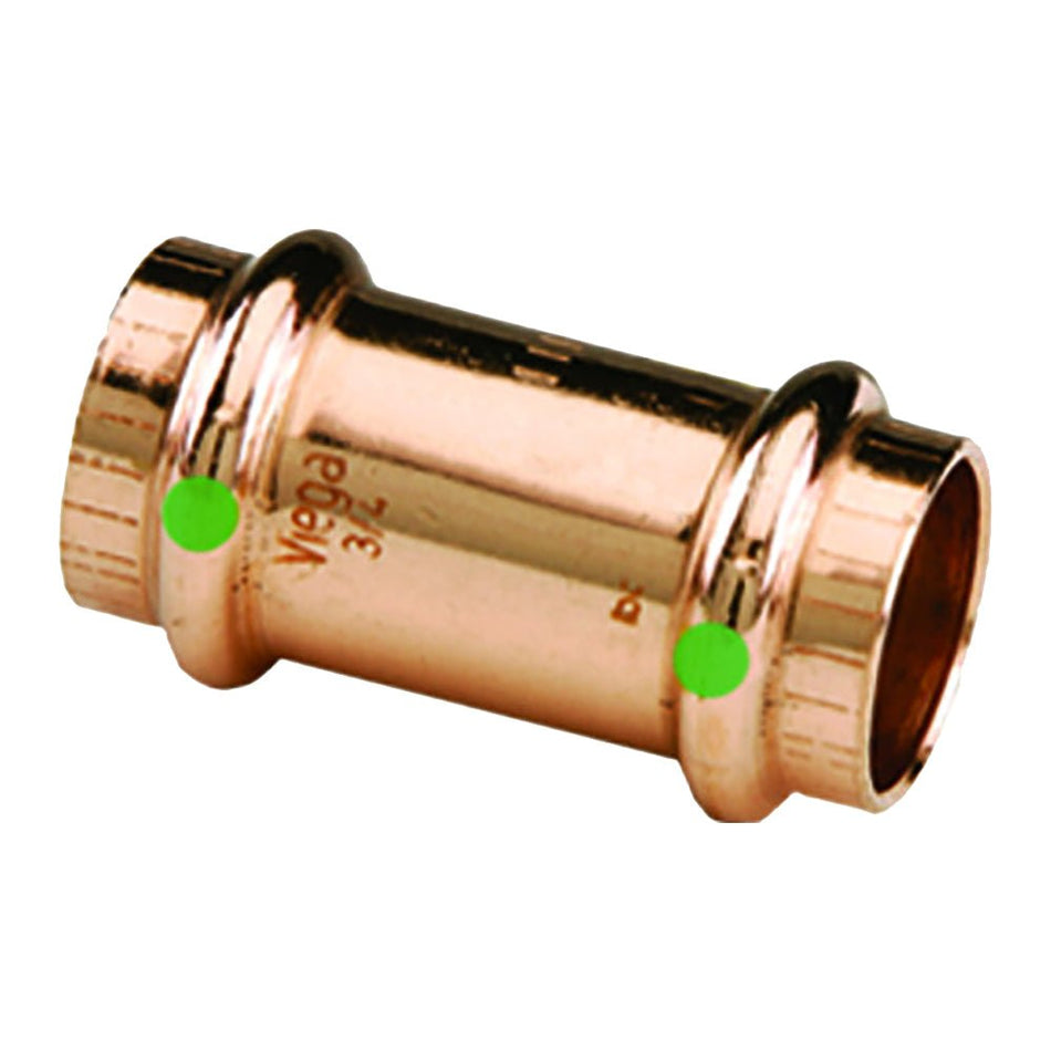 Viega ProPress 2" Copper Coupling w/Stop - Double Press Connection - Smart Connect Technology - 78072