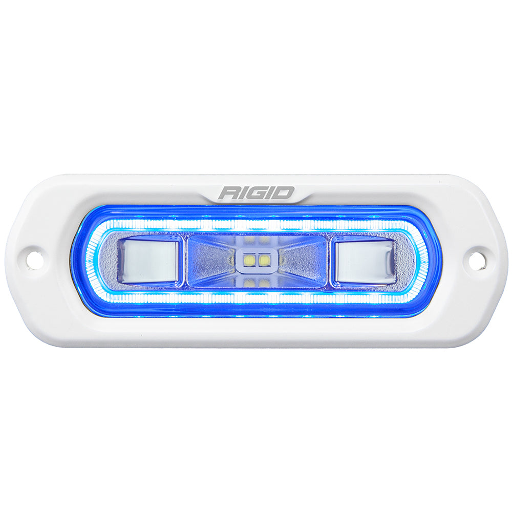 RIGID Industries SR-L Series Marine Spreader Light with Blue Halo - White Flush Mount