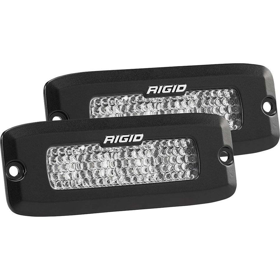 RIGID Industries SR-Q Series PRO Spot Diffused LED Flush Mount - Pair - Black (Part #925513BLK)