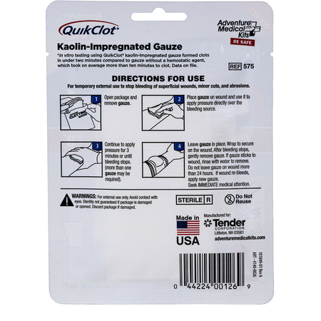 QuikClot Advanced Clotting Gauze - 3 inch x 4 feet | Fast Hemostatic Wound Dressing