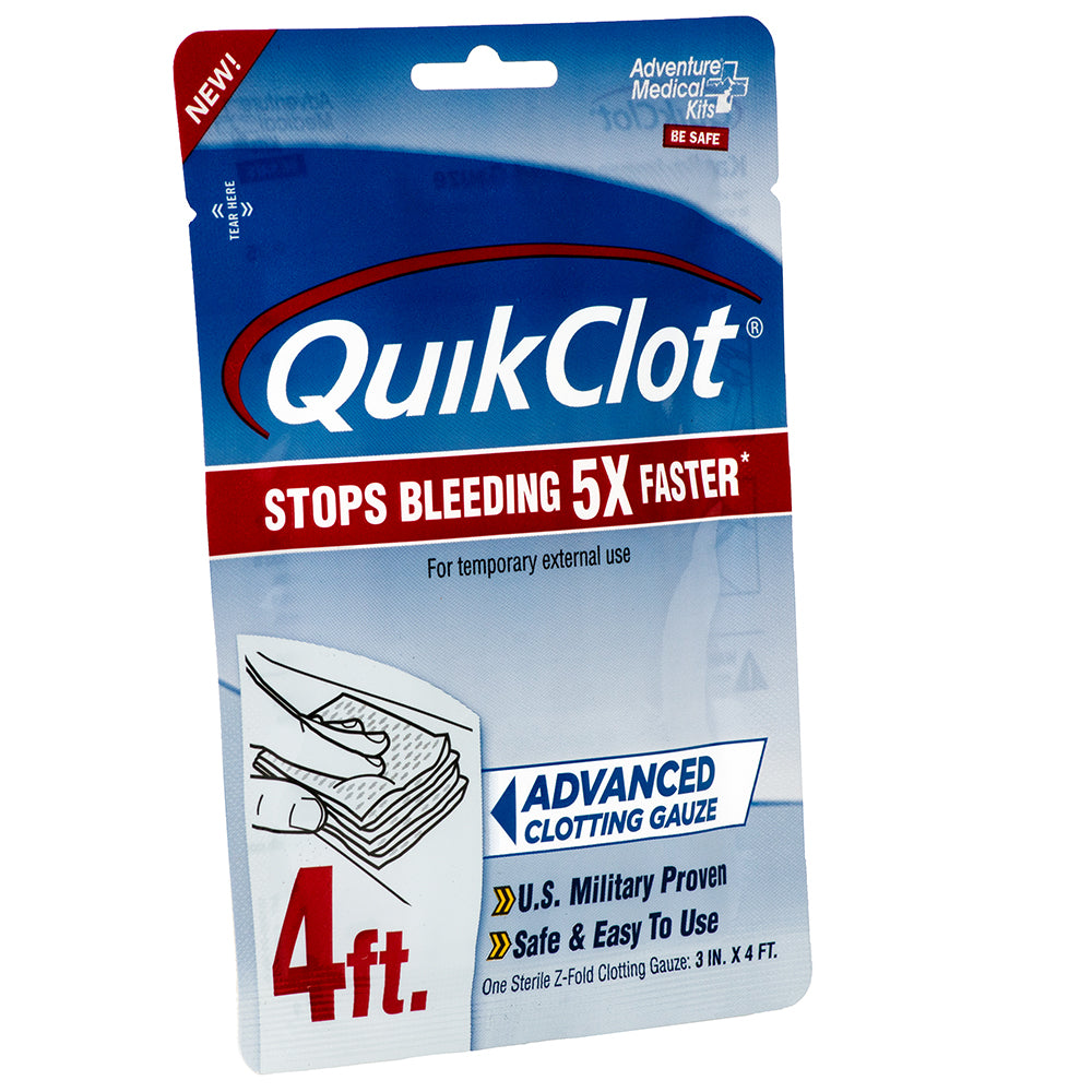 QuikClot Advanced Clotting Gauze - 3 inch x 4 feet | Fast Hemostatic Wound Dressing