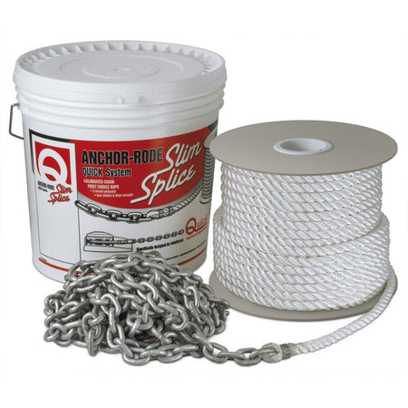 Quick Anchor Rode 25&#39; - 8mm Chain - 200&#39; - 9/16" 3 Plait Rope