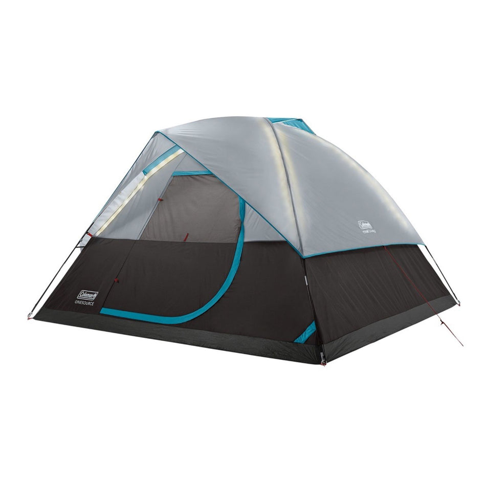 Coleman OneSource Rechargeable 4-Person Camping Dome Tent (Part Number: 2000035457) with Airflow System & LED Lighting