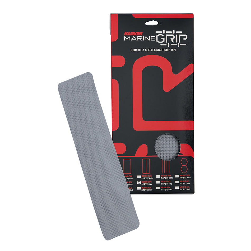 Harken Marine Grip Tape - 3 x 12" - Grey - 8 Pieces