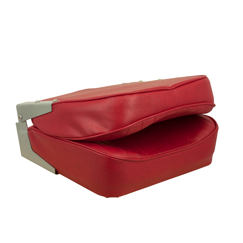 Springfield Marine Economy Folding Seat - Red, Comfortable Cushioned Boat Seat with Durable Frame