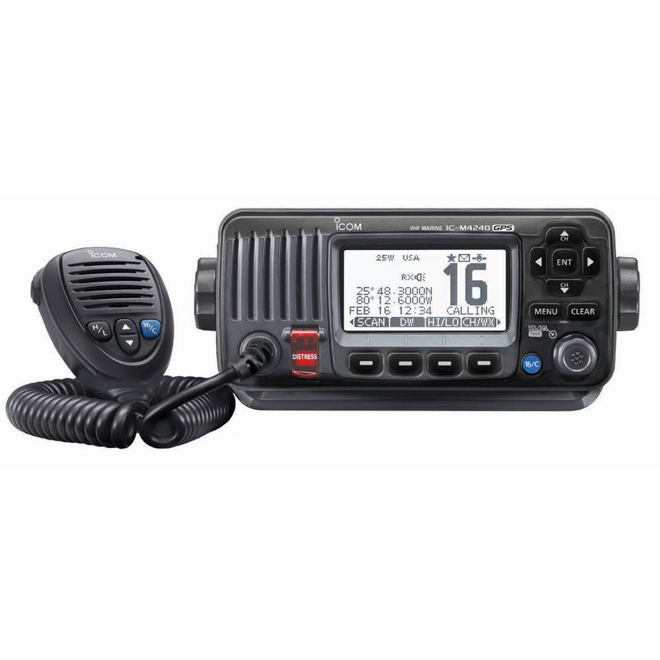 Icom M424g Black Vhf Radio Class D Dsc Built-in Gps