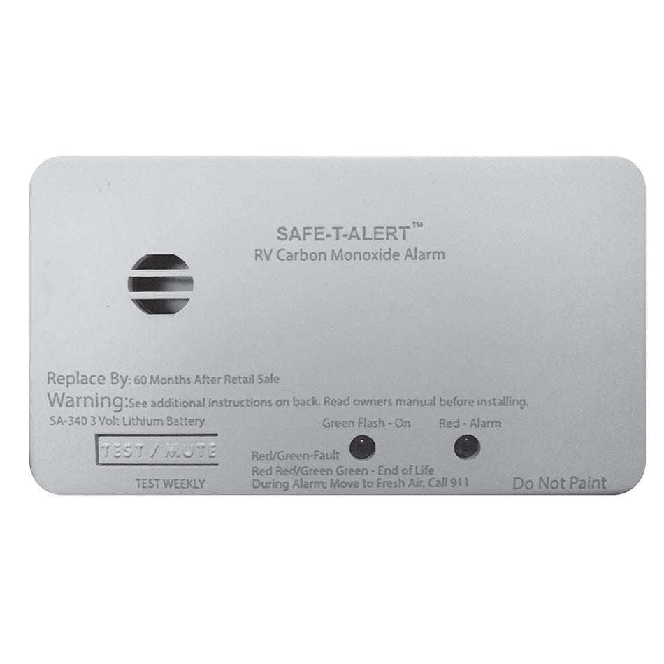 Safe-T-Alert SA-340 White RV Battery Powered CO2 Detector - Rectangle