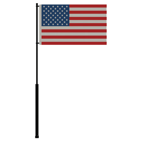 Mate Series 72-Inch Flag Pole with USA Flag for Marine Rod Holders and Rocket Launchers