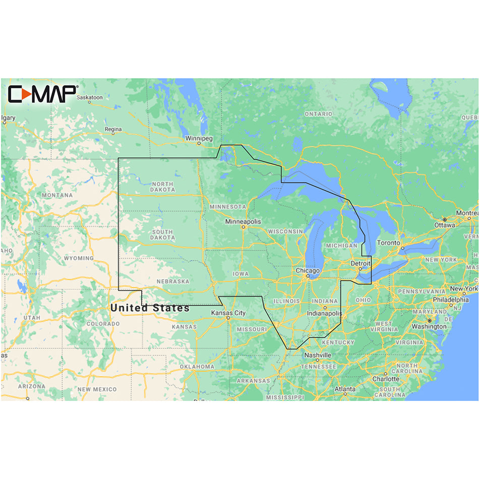 C-MAP M-NA-Y212-MS US Lakes North Central REVEAL* Inland Chart