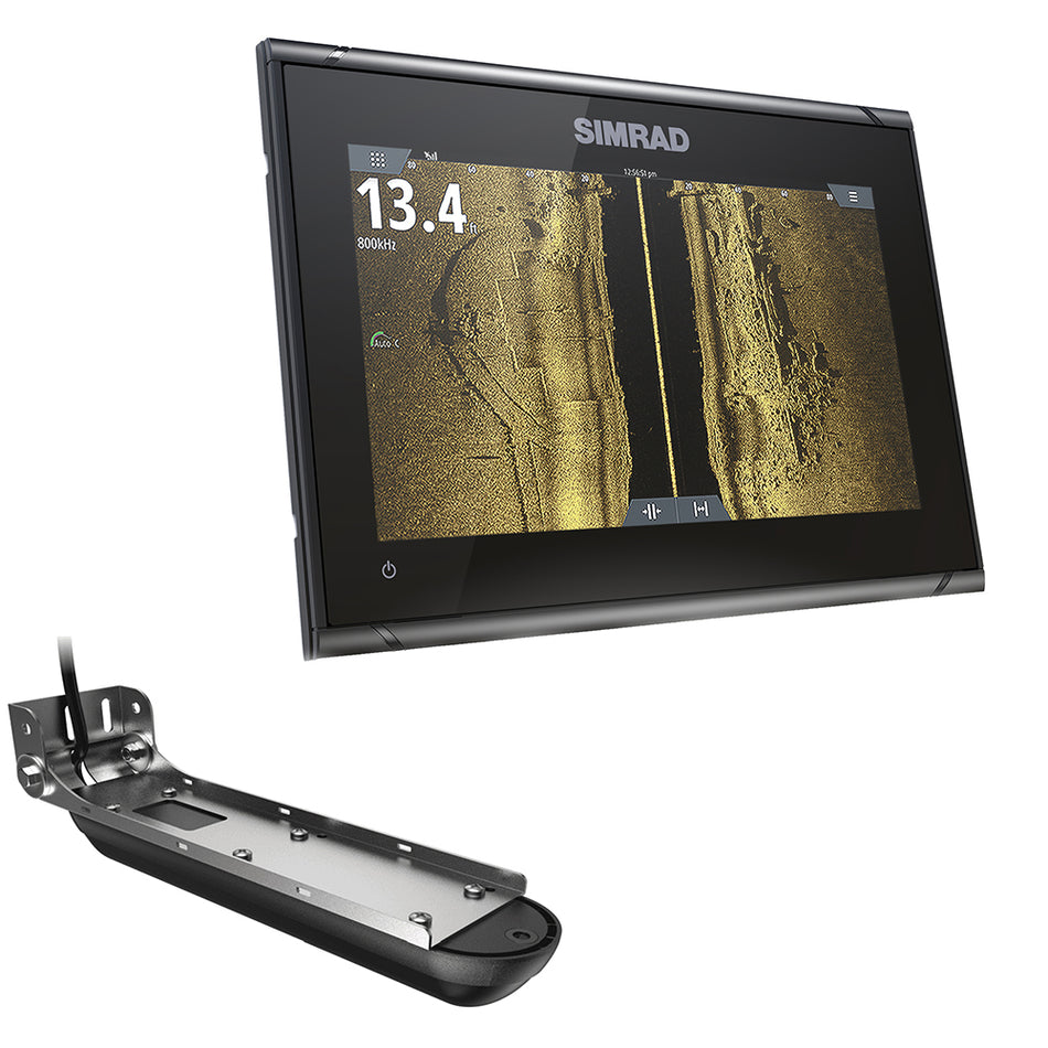 Simrad GO9 XSE Chartplotter/Fishfinder 000-14840-002 with Active Imaging 3-in-1 Transducer & C-MAP Discover Chart