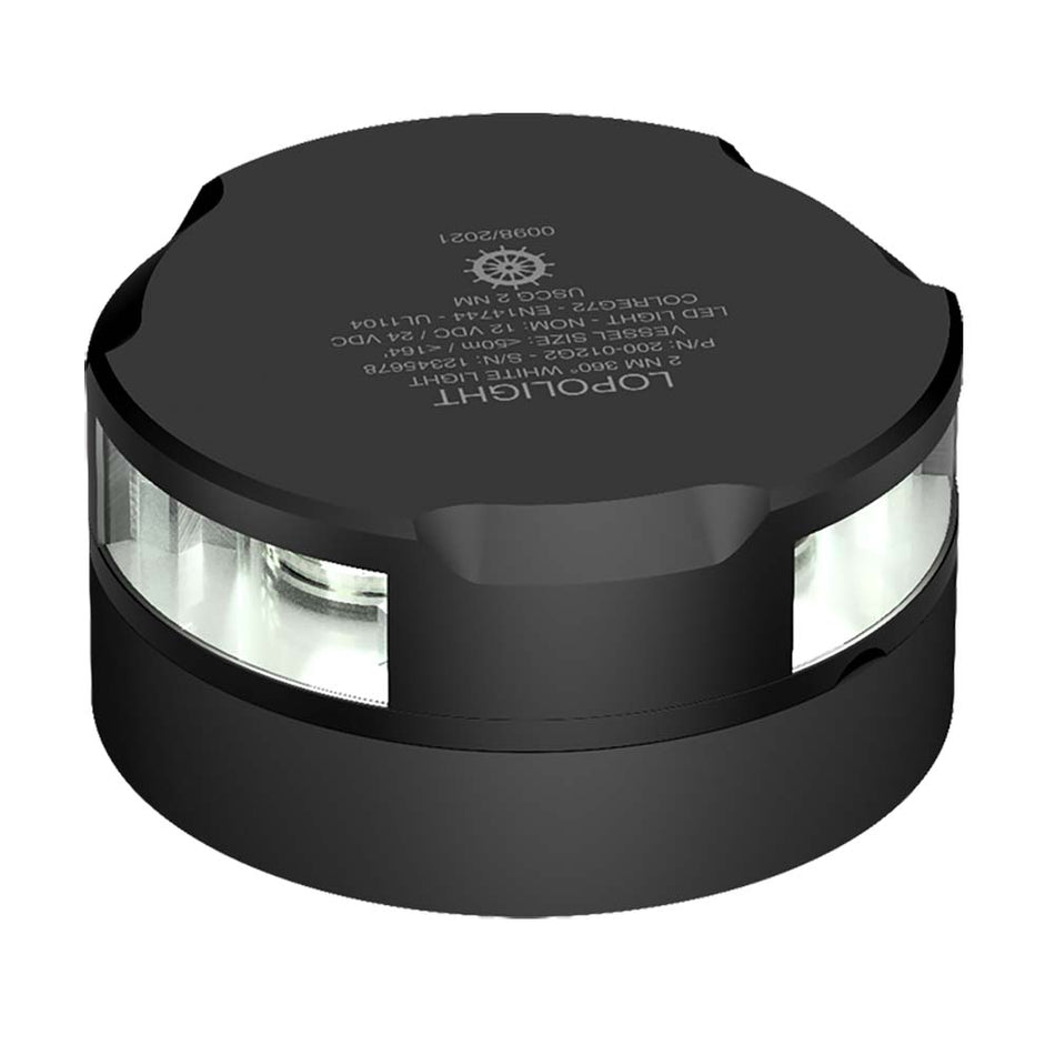 Lopolight Series 200-012 - Strobe Light - 2NM - Horizontal Mount - White - Black Housing