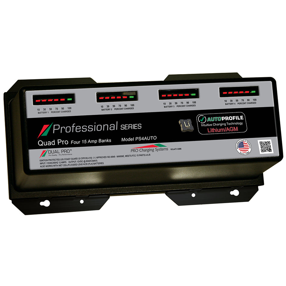 Dual Pro Ps4auto Battery Charger, Auto Profille 4 Bank 60 Amps