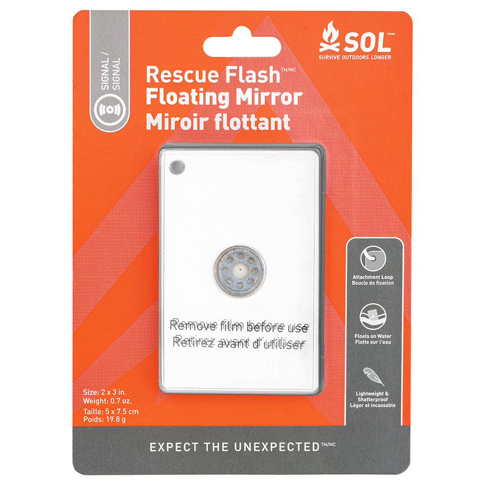 SOL Survive Outdoors Longer Rescue Flash Floating Mirror - Emergency Signal Reflector