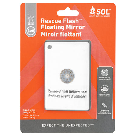 SOL Survive Outdoors Longer Rescue Flash Floating Mirror - Emergency Signal Reflector