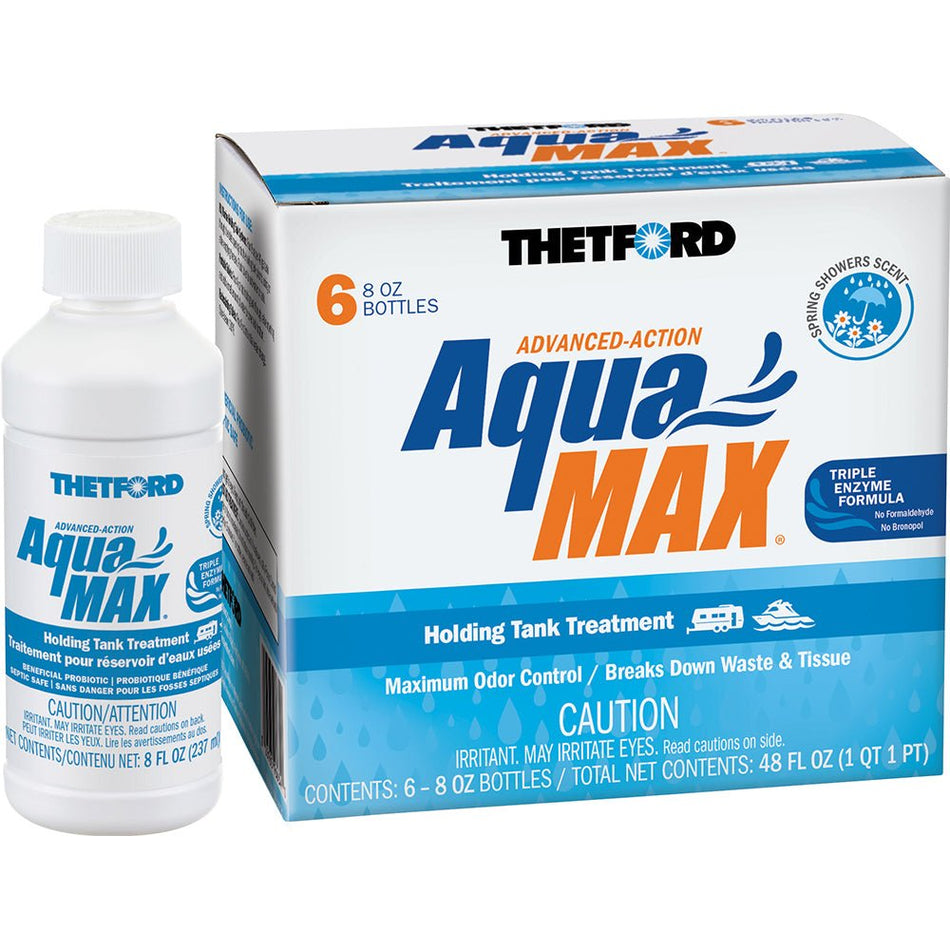 Thetford AquaMax&reg; Holding Tank Treatment - 6-Pack - 8oz Liquid - Spring Shower Scent