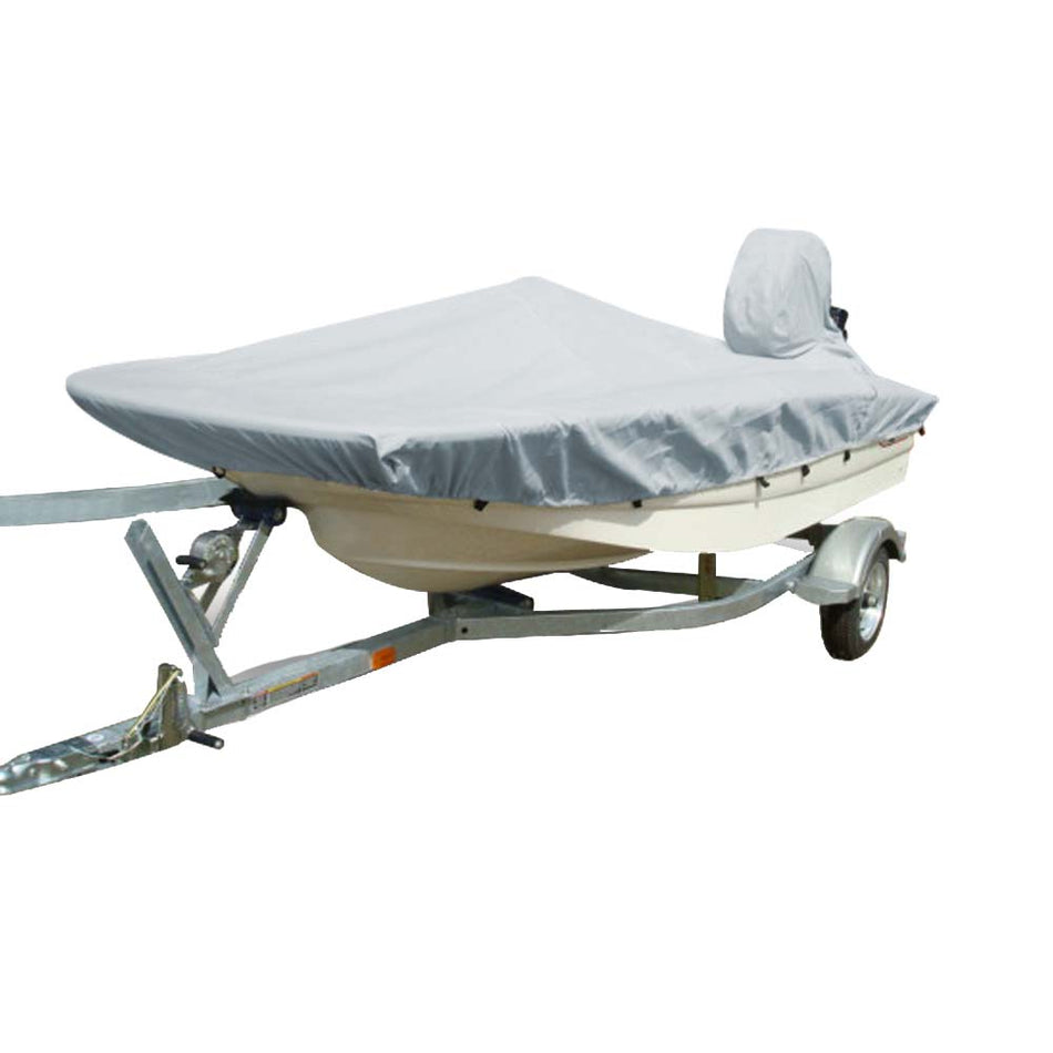 Carver Sun-DURA&reg; Styled-to-Fit Boat Cover f/13.5&#39; Whaler Style Boats with Side Rails Only - Grey