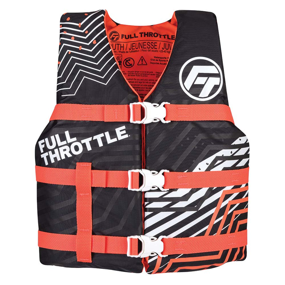 Full Throttle Youth Nylon Life Jacket - Pink/Black