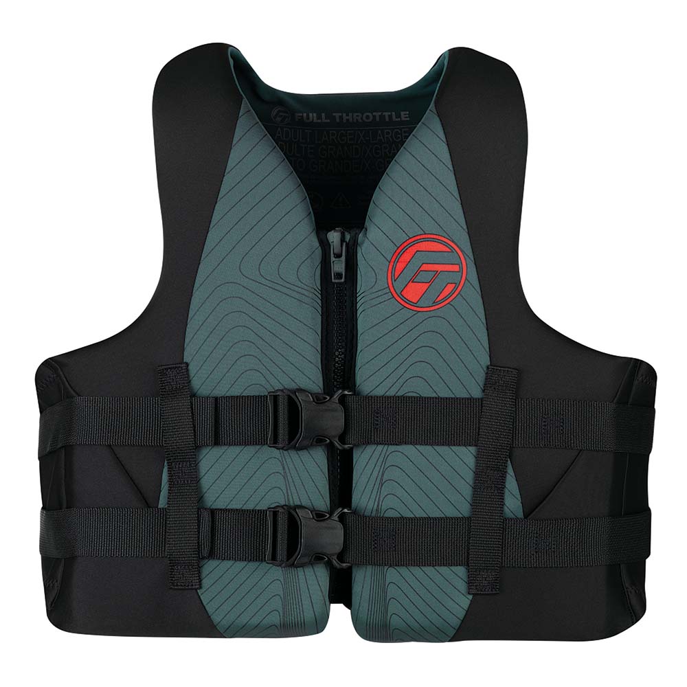 Full Throttle Adult Rapid-Dry Life Jacket L/XL - Grey and Black Watersports Life Vest