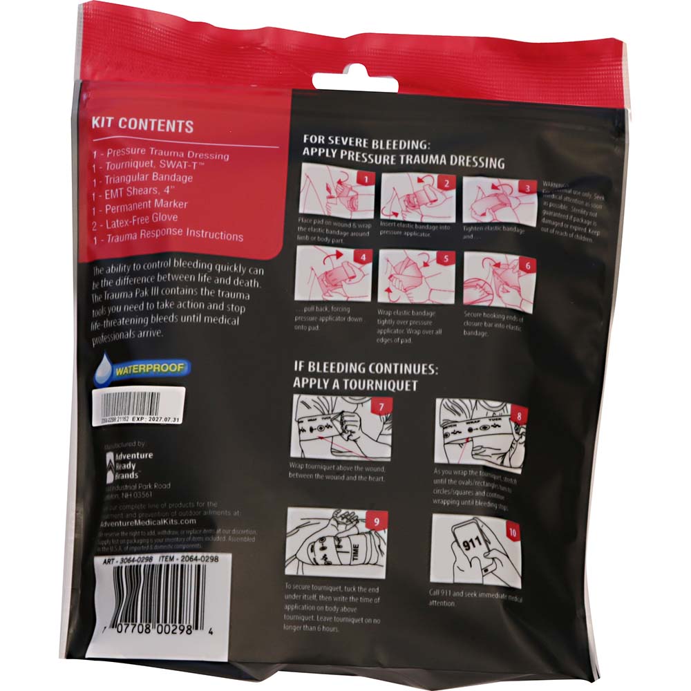 Adventure Medical Kits Trauma Pak 3 - Professional First Aid Trauma Kit with Israeli Bandage and Tourniquet