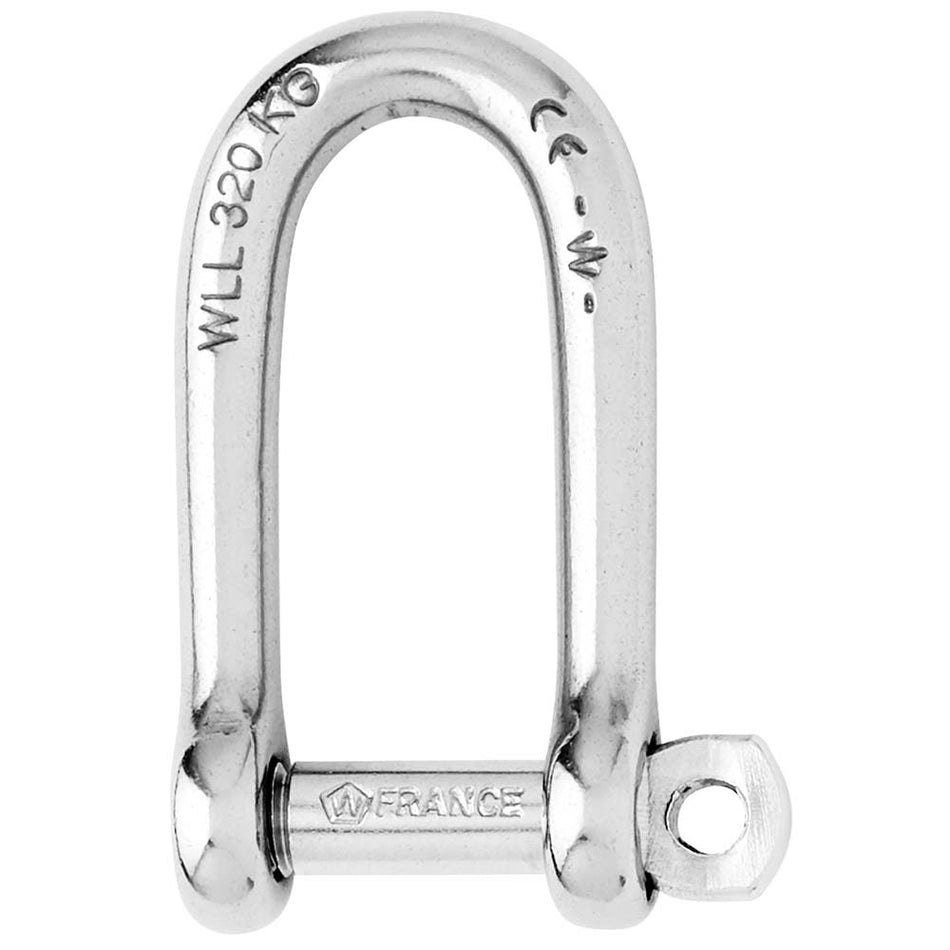 Wichard Self-Locking Long D Shackle - Diameter 6mm - 1/4" - 1213W