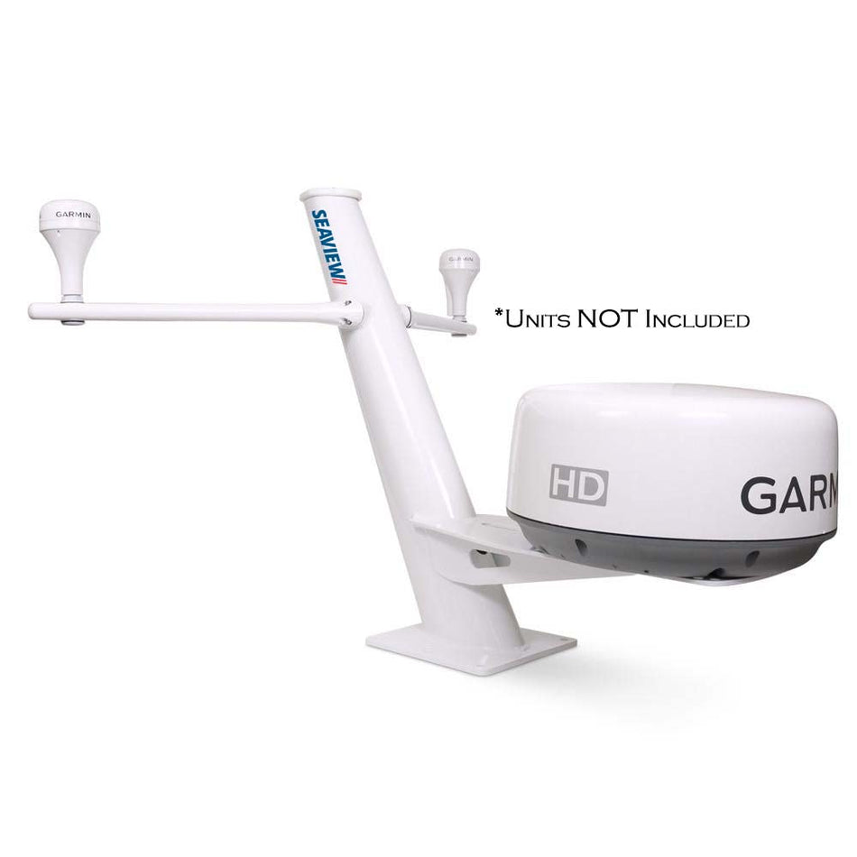 Seaview 30" Tapered Closed Dome AFT Leaning Radar Mount w/Removable Spreader &amp; 10" x 10" Base Plate