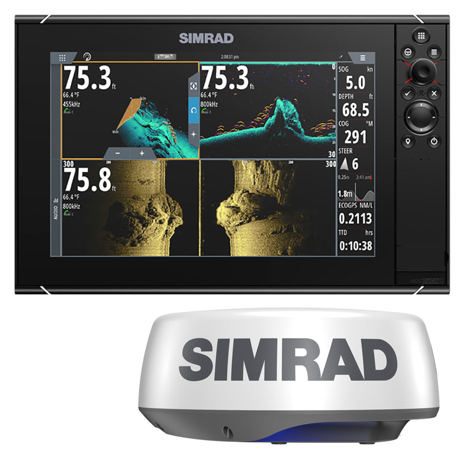 Simrad NSS12 evo3S Multi-Function Chartplotter/Fishfinder Radar Bundle HALO20+ (Part Number: 000-15555-002)